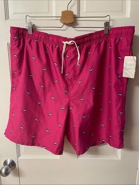 Old Navy Men's Mesh Lined Pink Swim Trunks with Pockets New size XXL